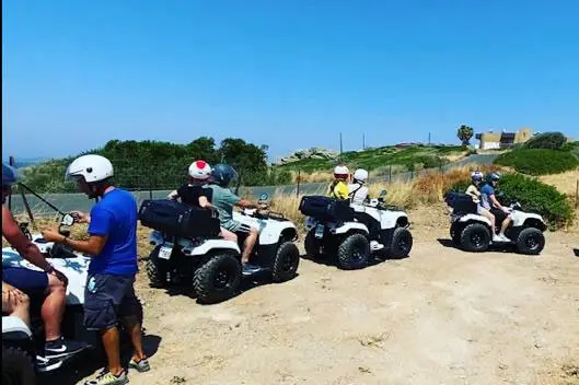 Quad bike practice before the safari tour